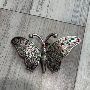 SPAIN vintage silver butterfly brooch